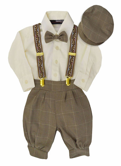 Picture of G284 Boys Vintage Knickers Outfit Suspenders (Large/12-18 Months, Natural)