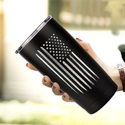 Tumbler for Men American Flag Patriotic Coffee Tumbler for Men 20 oz Vacuum  Insulated Stainless Steel Travel Mug Gifts Make America Great Again 