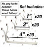 Picture of Stainless Steel Pegboard Hooks 60-Pack 1 + 2" + 4 L Hook - Will Not Fall Out - Fits Any Peg Board - Organize Tools, Accessories, Workbench, Garage Storage, Kitchen, Craft or Hobby Supplies, Jewelry