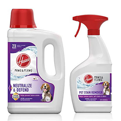 Picture of Hoover Paws & Claws Solution Bundle, Deep Cleaning Shampoo with Pet Stain Remover Pretreat Formula, AH33008, White