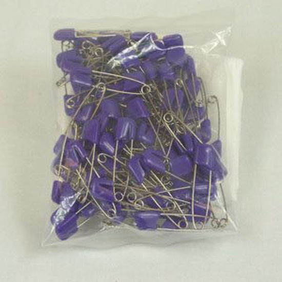 Picture of Plastic Headed Diaper Pins - 100 Pack (Purple)