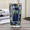 Picture of 64HYDRO 20oz Dragonfly Mosaic Style Decorative Tumbler Cup with Lid, Double Wall Vacuum Sporty Thermos Insulated Travel Coffee Mug