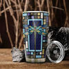 Picture of 64HYDRO 20oz Dragonfly Mosaic Style Decorative Tumbler Cup with Lid, Double Wall Vacuum Sporty Thermos Insulated Travel Coffee Mug