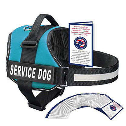 Picture of Service Dog Vest With Hook and Loop Straps and Handle - Harness is Available in 8 Sizes From XXXS to XXL - Service Dog Harness Features Reflective Patch and Comfortable Mesh Design (Blue, XL)