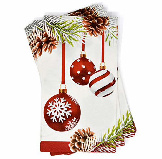  100 Christmas Guest Napkins 3 Ply Disposable Paper