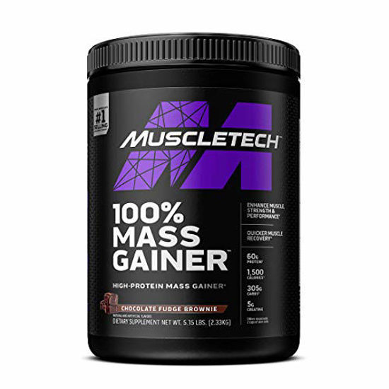 Picture of Mass Gainer | MuscleTech 100% Mass Gainer Protein Powder | Protein Powder for Muscle Gain | Whey Protein + Muscle Builder | Weight Gainer Protein Powder | Creatine Supplements | Chocolate, 5.15 lbs