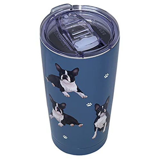 Picture of Boston Terrier SERENGETI 16 Oz. Stainless Steel, Vacuum Insulated Tumbler with Spill Proof Lid - 3D Print - Insulated Travel mug for Hot or Cold Drinks (Boston Terrier Tumbler)