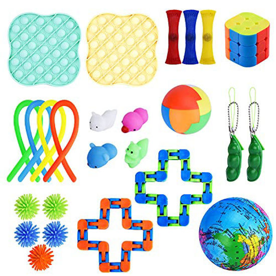 Picture of Elibeauty Sensory Fidget Toys Set, 25 Pieces Push Pop Fidget Toys for Adults and Kids, Fidget Pack Anxiety and Stress Relief Toy for Autism ADHD ADD Special Needs( Multi_4)