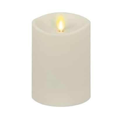 Picture of Luminara Outdoor Moving Flame Pillar Flameless LED Candle, Plastic, Ivory (4.5-inch)