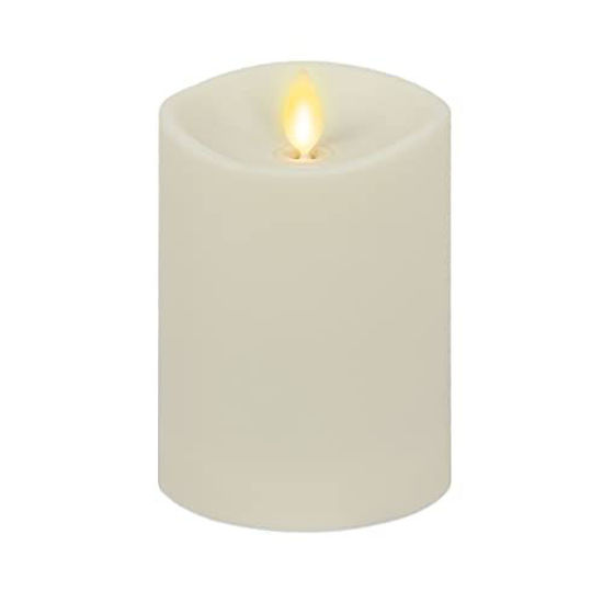 Picture of Luminara Outdoor Moving Flame Pillar Flameless LED Candle, Plastic, Ivory (4.5-inch)