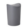 Picture of Superio Small Trash Can with Lid 6 Liter Grey, Plastic Mini Waste Bin 1.5 Gallon, Modern Curved Lid Swing Top Lid, Bathroom, Bedroom, Office, Under Desk