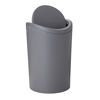 Picture of Superio Small Trash Can with Lid 6 Liter Grey, Plastic Mini Waste Bin 1.5 Gallon, Modern Curved Lid Swing Top Lid, Bathroom, Bedroom, Office, Under Desk