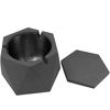 Picture of FREELOVE Concrete Ashtray with Lid & Steel Liner, Ashtrays for Cigarettes, Ash Tray Weed Car Outdoor Patio Home Cool Men Rolling (Dark Grey B)