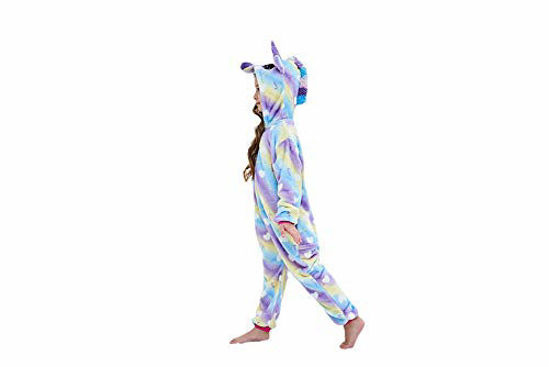 Picture of Kids Animal Onesie Rainbow Cloud Unicorn Cosplay Costumes Onesie Halloween Sleepwear For Girls Boys (8-10 Years)