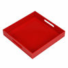 Picture of Sturdy Red Acrylic Serving Tray with Handles-10x10Inch-Serving Coffee,Appetizer,Breakfast,Butler-Kitchen Countertop Tray-Makeup Drawer Organizer-Vanity Table Tray-Ottoman Tray-Decorative Tray