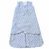 Picture of HALO Sleepsack Swaddle, 3-Way Adjustable Wearable Blanket, TOG 3.0, Velboa, Blue Plush Dots, Small, 3-6 Months