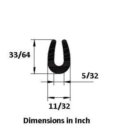 GetUSCart Black U Channel Edge Trim Seal EPDM 33 64 High X 11 32