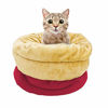 Picture of GOOPAWS 4 in 1 Self Warming Burrow Cat Bed, Pet Hideway Sleeping Cuddle Cave (Burgundy)