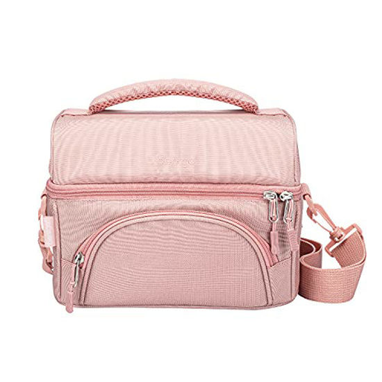 Picture of Bentgo Deluxe Lunch Bag - Durable and Insulated Lunch Tote with Zippered Outer Pocket, Internal Mesh Pocket, Padded and Adjustable Straps, & 2-Way Zippers - Fits All Bentgo Lunch Boxes (Blush)