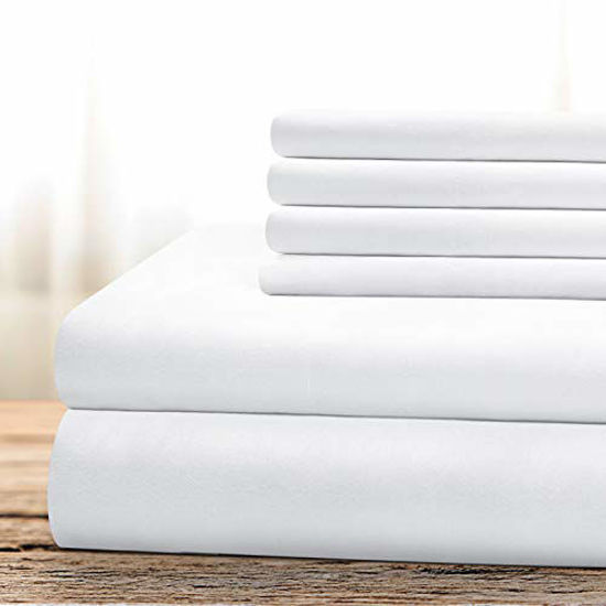 Picture of BYSURE Hotel Luxury Bed Sheets Set 6 Piece(Full, White) - Super Soft 1800 Thread Count 100% Microfiber Sheets with Deep Pockets, Wrinkle & Fade Resistant