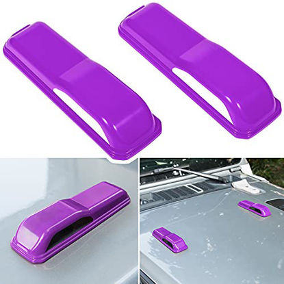 Picture of Engine Hood Hinge Cover Trim Exterior Accessories Decoration for 2018-2021 Jeep Wrangler JL JLU Sports Sahara Freedom Rubicon Unlimited Gladiator JT 2-Door & 4-Door (Purple 2PCS)