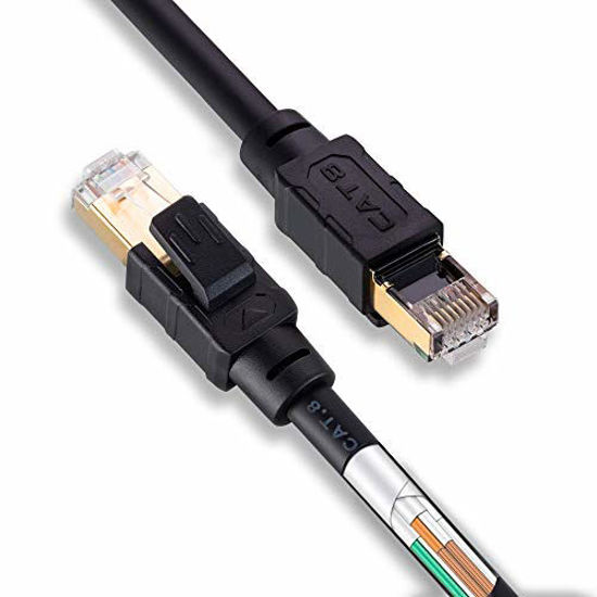 6-50ft CAT 8 Ethernet RJ45 Cable High Speed 40Gbps LAN Patch Network Gold  Plated