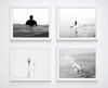 Picture of Black and White Surfing Photography Photographic Prints, Set of 4, Unframed, Surf surfboard Wall Art Decor Poster Sign, 8x10 Inches