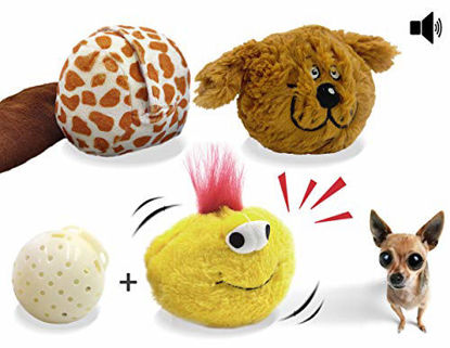 Picture of Dog Toy Interactive Plush Squeaky Electric Pet Toys, Battery Operated Auto Moving Ball, for Prevent Boredom (Kit)