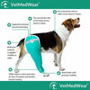 Picture of After Surgery Wear Hip and Thigh Wound Protective Sleeve for Dogs. Dog Recovery Sleeve. Recommended by Vets Worldwide (Small - Short Sleeve, Teal Green)