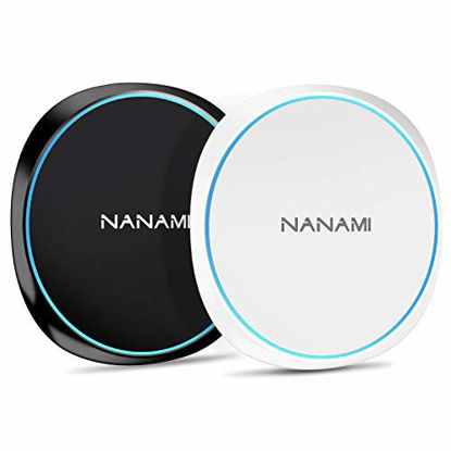 Picture of NANAMI Fast Wireless Charger, 10W Qi-Certified Wireless Charging Pad [2 Pack] Compatible Samsung S21/S20+/S10/S9/S8/S7/Note 20/10/9, 7.5W for iPhone 13/12/SE 2020/11 Pro/XS Max/XR/X/8 Plus/Airpods Pro