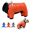 Picture of Beirui Waterproof Small Dog Coats for Puppy - Windproof Warm Full Body Coat for Small Dogs - Quality Puppy Winter Clothes Reflective Outdoor Snow Jacket(Orange,Chest 13.5)