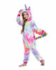 Picture of FuzzyCosplay Kids Unicorn Costume Onesie Animal Pajamas One Piece Birthday Gifts Rainbow Cloudy 10-12 Years