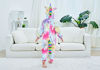 Picture of FuzzyCosplay Kids Unicorn Costume Onesie Animal Pajamas One Piece Birthday Gifts Rainbow Cloudy 10-12 Years