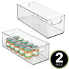 Picture of mDesign Plastic Baby Nursery and Food Organizer - Storage Holder Bin with Handles for Closet, Cupboard, Cabinet, Drawers, Shelves - Holds Canned Food, Bottles, Formula, and Milk - 2 Pack - Clear