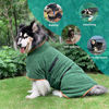 Picture of Dog Drying Coat Bathrobe Towel, Microfibre Material Fast Drying Super Absorbent Dog Bath Robe, Pet Quick Drying Moisture Absorbing with Adjustable Collar and Waist (Large:Back Length 23.6")