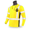 Picture of KwikSafety (Charlotte, NC Renaissance Man Long Sleeve (w/Pocket) Class 3 ANSI High Visibility Safety Shirt Fishbone Reflective Tape Construction Security Hi Vis Clothing Men | Yellow Large