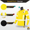 Picture of KwikSafety (Charlotte, NC Renaissance Man Long Sleeve (w/Pocket) Class 3 ANSI High Visibility Safety Shirt Fishbone Reflective Tape Construction Security Hi Vis Clothing Men | Yellow Large