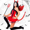 Picture of Skylety Halloween Devil Costume Set Red Demo Costume Accessories Kit Including Red Devil Wing Horn Headband Red Pitchfork and Devil Tail for Halloween Party