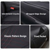 Picture of kingphenix Premium PU Car Seat Cover - Front Seat Protector Works with 95 % of Vehicles - Padded, Anti-Slip, Full Wrapping Edge - (Dimensions: 21'' x 20.5'') - 1 Piece, Black & Red Line