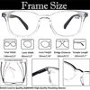 Picture of Blue Light Blocking Computer Reading Glasses, 4 Pairs Fashion Designer Clear Readers for Men Women Anti Glare UV with Spring Hinge Lightweight Comfortable , 3.5