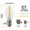 Picture of Emitting Shatterproof & Waterproof C7 Replacement LED Light Bulbs - 0.6W Equivalent to 7W, White Warm 2700K Outdoor String Lights , E12 Base Edison LED Night Light Bulbs (C7-25PACK)