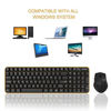 Picture of Wireless Keyboard and Mouse - Jelly Comb K025 Compact 2.4Ghz Wireless Keyboard Mouse - Keyboard and Mouse Combo- Compatible with PC Laptop Windows 7/8/10-Updated (Black and Yellow)