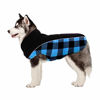 Picture of Kuoser Reversible Dog Cold Weather Coat, Reflective Waterproof Winter Pet Jacket, British Style Plaid Dog Coat Warm Cotton Lined Vest Windproof Outdoor Apparel for Small Medium and Large Dogs Blue L