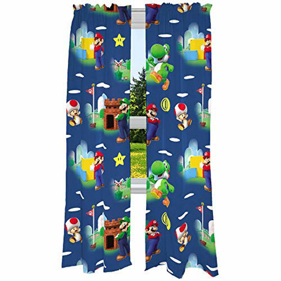 Picture of Franco Kids Room Window Curtains Drapes Set, 82" x 84", Super Mario