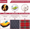 Picture of Kuoser Cozy Waterproof Windproof Reversible British Style Plaid Dog Vest Winter Coat Warm Dog Apparel for Cold Weather Dog Jacket for Small Medium Large Dogs with Furry Collar (XS - 3XL) Bright Red M