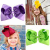 Picture of Oaoleer Hair Bows Clips Grosgrain Ribbon Bows Hair Alligator Clips Hair Barrettes Hair Accessories for Girls Toddler Infants Kids Teens Children (8inch)