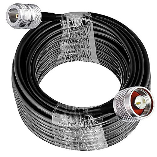 Picture of N Type Cable RG58 TUOLNK N Male to N Female Extension Cable Low Loss N Cable Male to Female Black for WiFi Router 3G 4G LTE Antenna (49.2ft)