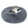 Picture of rabbitgoo Cat Bed for Indoor Cats, 24 x 24 inches Fluffy Round Self Warming Calming Soft Plush Donut Cuddler Cushion Pet Bed for Small Dogs Kittens, Machine Washable, Non-Slip, Dark Grey, Large