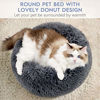 Picture of rabbitgoo Cat Bed for Indoor Cats, 24 x 24 inches Fluffy Round Self Warming Calming Soft Plush Donut Cuddler Cushion Pet Bed for Small Dogs Kittens, Machine Washable, Non-Slip, Dark Grey, Large