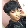 Picture of VCK Short Human Hair Wigs for Black Women Curly Pixie Cut Hair Wigs with Bangs Short Black Wigs for Women